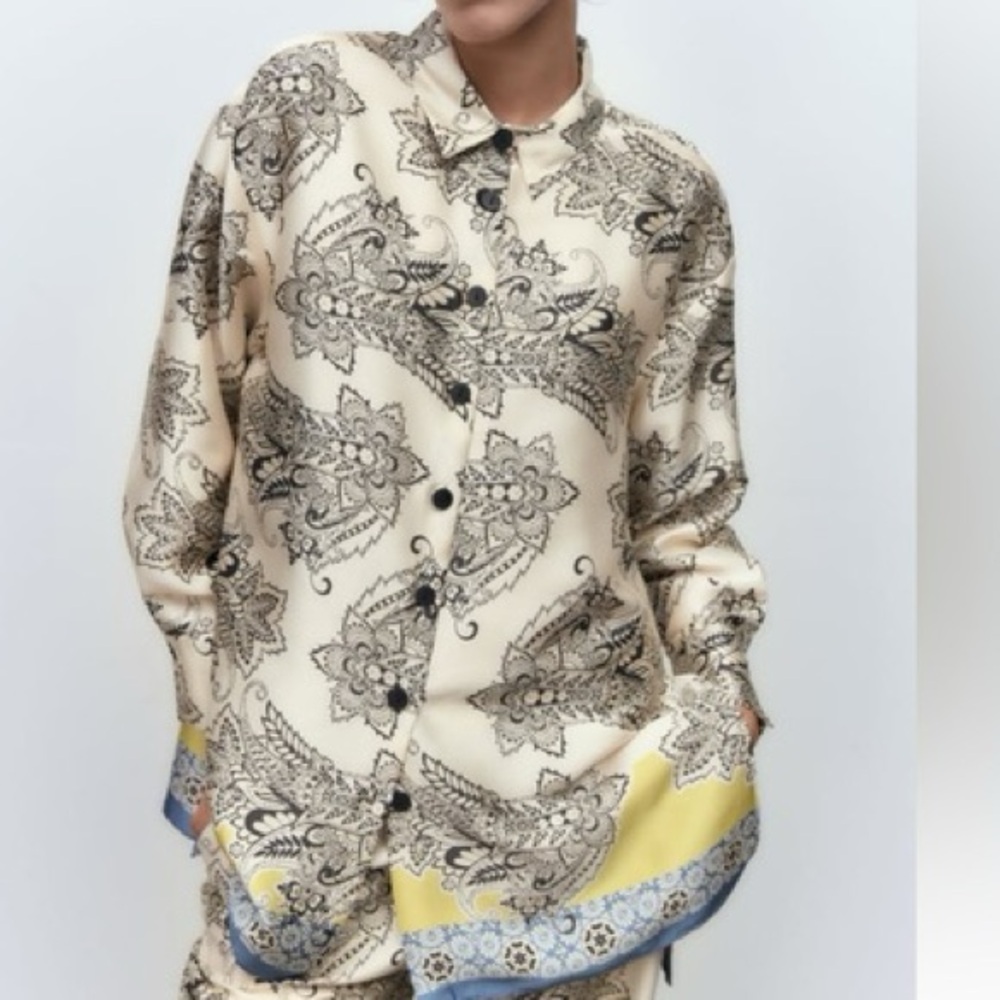 Zara fluid print top